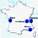 La carte des centres de vacances AEC